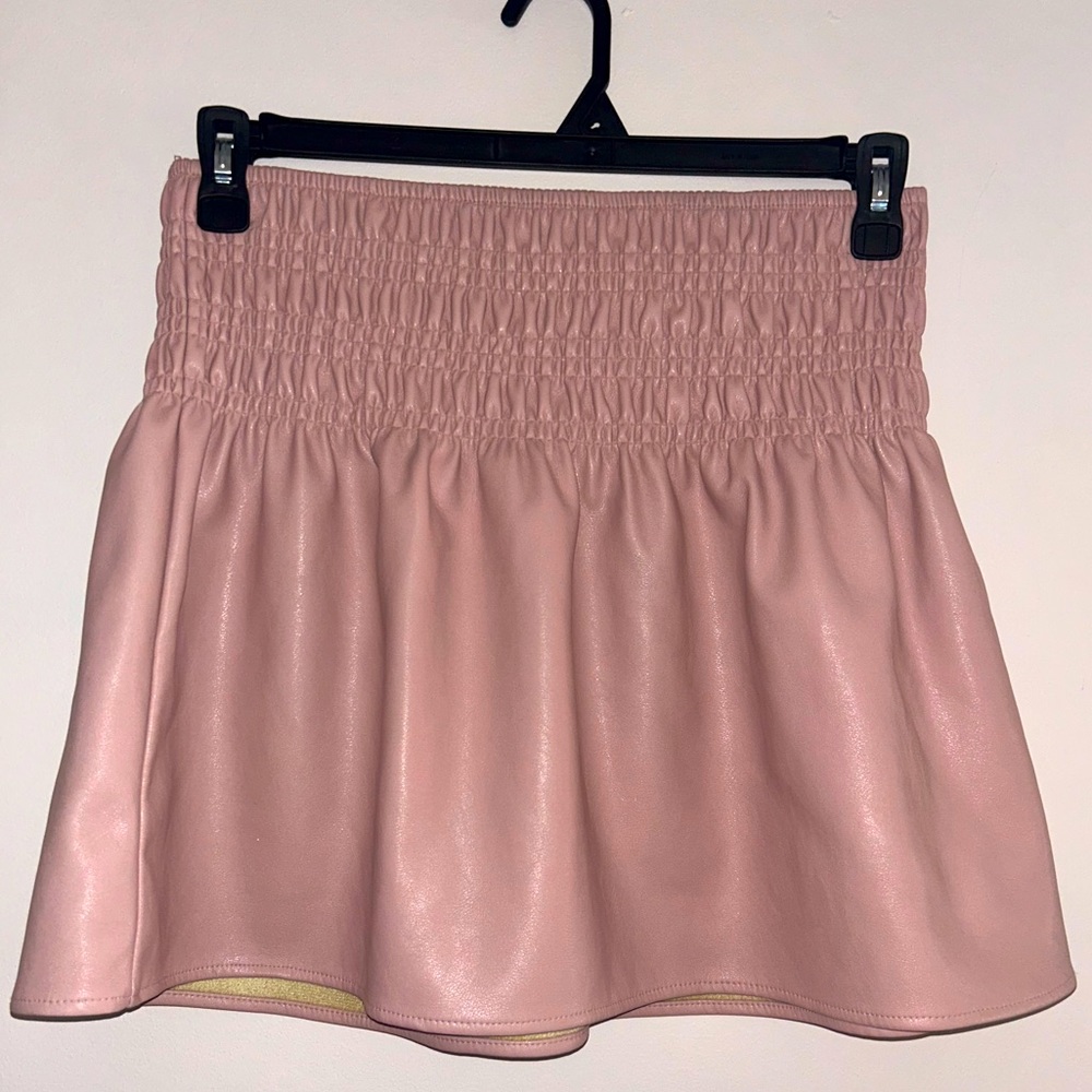 Pink Leather Skirt